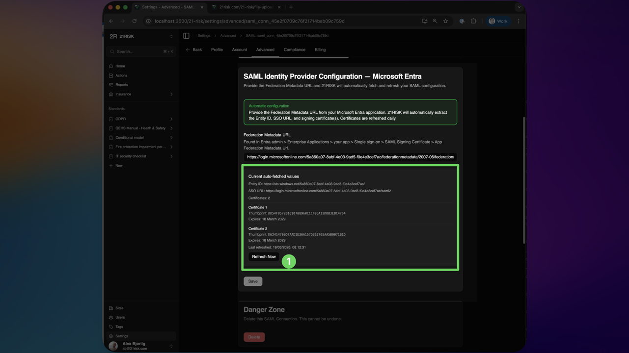 Refresh meta-data from Etnra