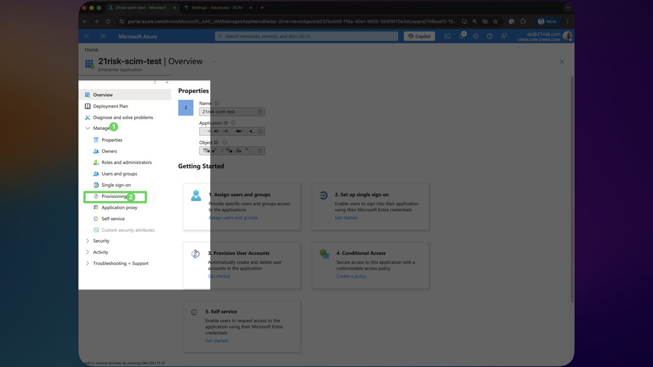 Click Provisioning in the sidebar